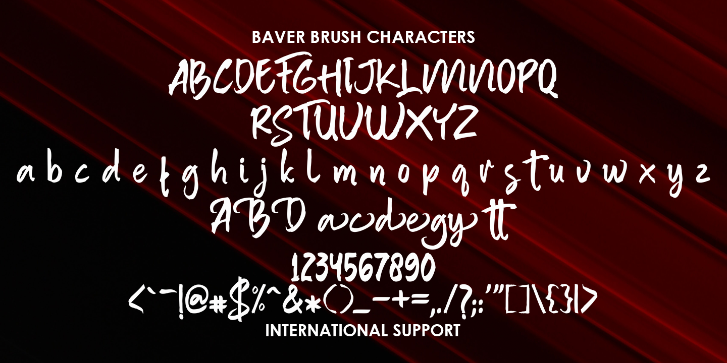 Baver Brush Regular Font preview